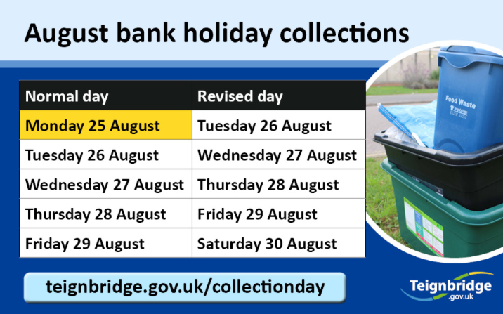 August Bank Holiday collection dates