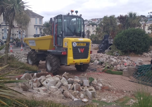 South West Water working on formed crazy golf. Photo Noreen Goodchild