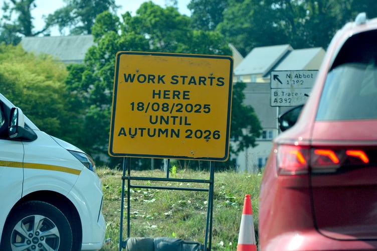 The misery mile. Four way traffic lights now make travel on the A382 as work begins 