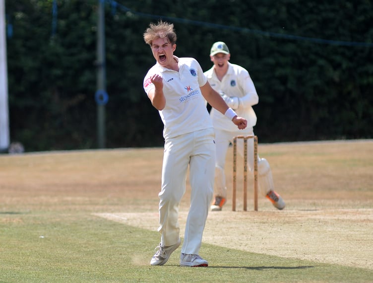 Devon Cricket League C Division West. Ashburton 1st XI versus Cornwood 2nd XI. Ashburton bowler Jack Warren celebrates another Cornwood wicket gone
Cornwood won the toss and elected to batmaking 142 all out after 40.2 overs. Ashbuton took to the crease after tea and in 27 overs made 145/4 which gave them a six wicket win