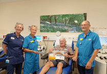 Newton Abbot pensioner's platelet donation milestone