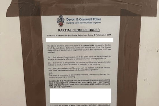 Closure orders obtained for two Torquay properties