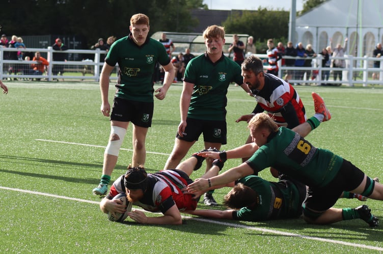 Sam Lines scores for Teignmouth against Ivybridge