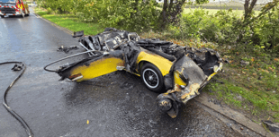 Classic Lotus 'totally destroyed' after A38 fire 