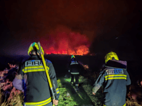 Fire crews tackle large blaze near Rippon Tor