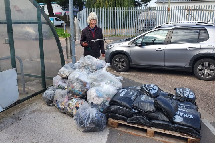 The results of the River Teign litter pick. 