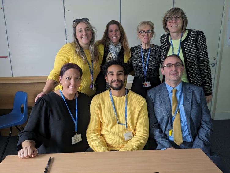 Staff at Teign School wore yellow in support of World Mental Health Day.