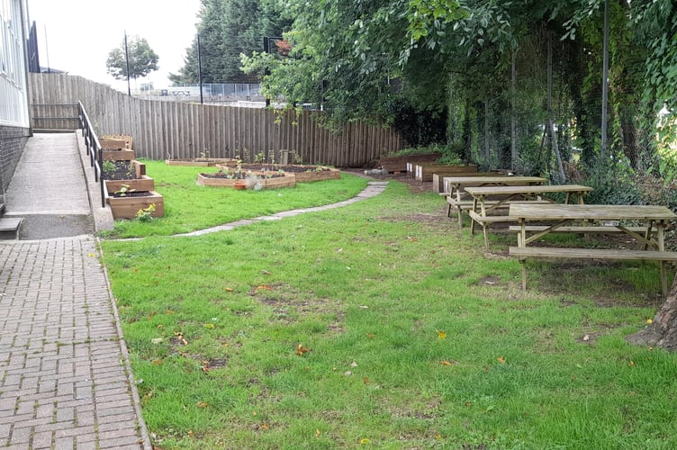 Courtenay Centre garden Newton Abbot before the makeover.