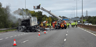 In Pictures: Teignbridge crews assist with M5 lorry fire 