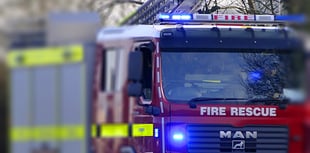 Firefighters tackle caravan blaze