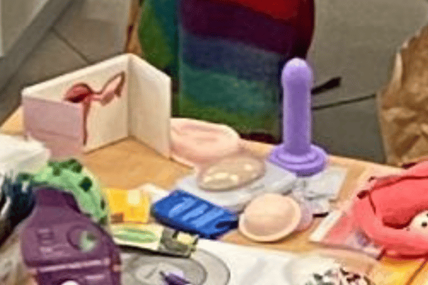 Items on display during part of an event at Exeter Library