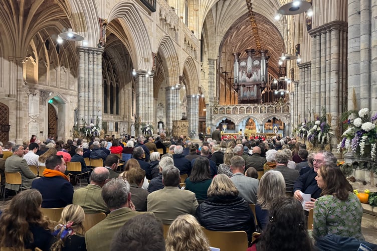 A full Exeter Cathedral for the Harvest service. AQ 6642
