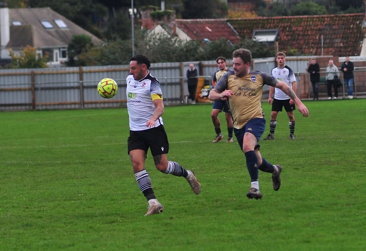 South West Peninsula League Premier East. Match action from Teignmouth AFC versus Torridgeside AFC . A 3-0 home win for Teigns