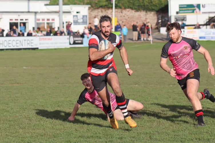 Jack Mayne flying in for the first try of the match, which he also converted