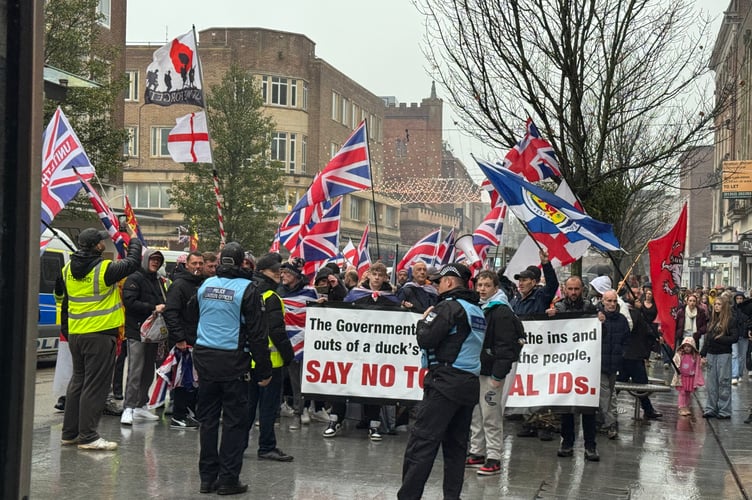 The front of the British Unity Walk march.  AQ 8807
