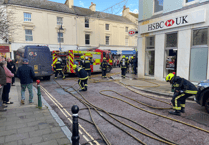 Watch: Staff evacuated as firefighters tackle Newton Abbot bank fire