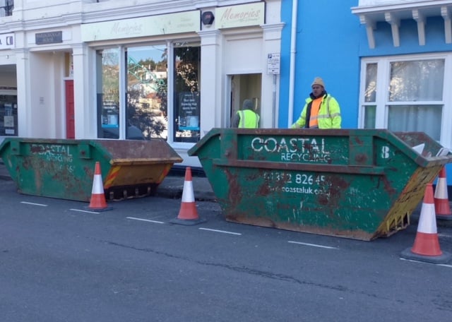 Work in progress at Dawlish permanent banking hub. Photo Noreen Goodchild