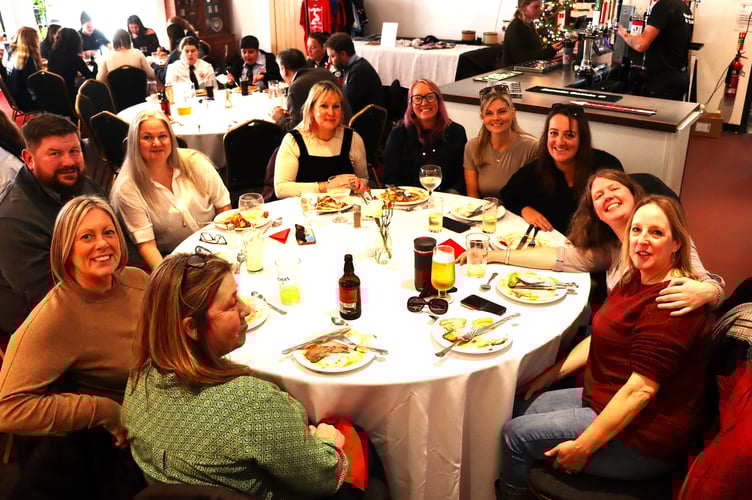 Founder members of the 2015 team enjoying their celebratory roast lunch.