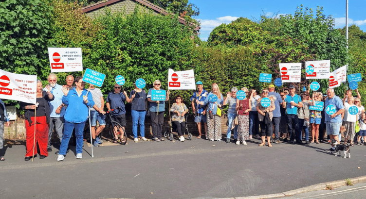 Protesters at Dryden Road, Exeter 