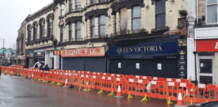 Businesses shut and road closed amid safety fears