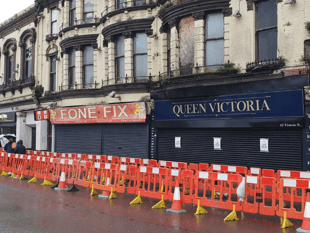 Businesses shut and road closed amid safety fears