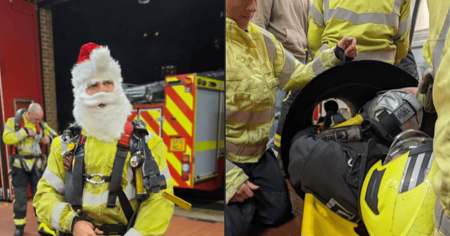 Father Christmas joins fire station's confined spaces training 