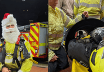 Father Christmas joins Newton Abbot Fire Station's confined spaces training
