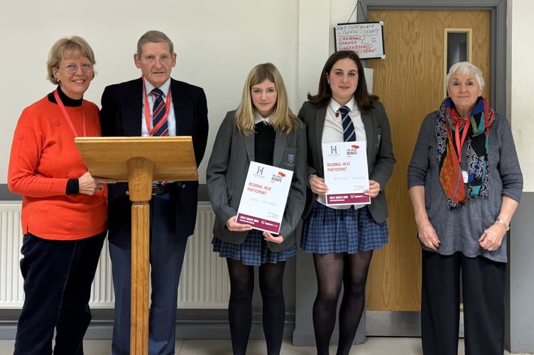 Cora Pollard and Bea Robinson, from Coombeshead Academy at the Historical Association’s Great Debate. Photo contributed