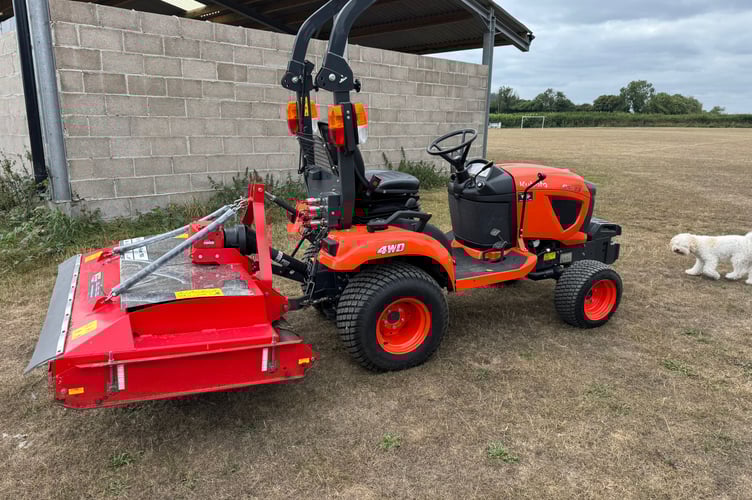 The tractor mower stolen from Ogwell Youth FC. Photo contributed