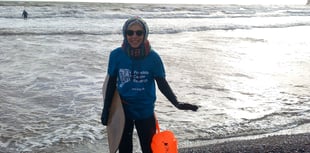 Swimmer Jane's 12 dips chilly challenge