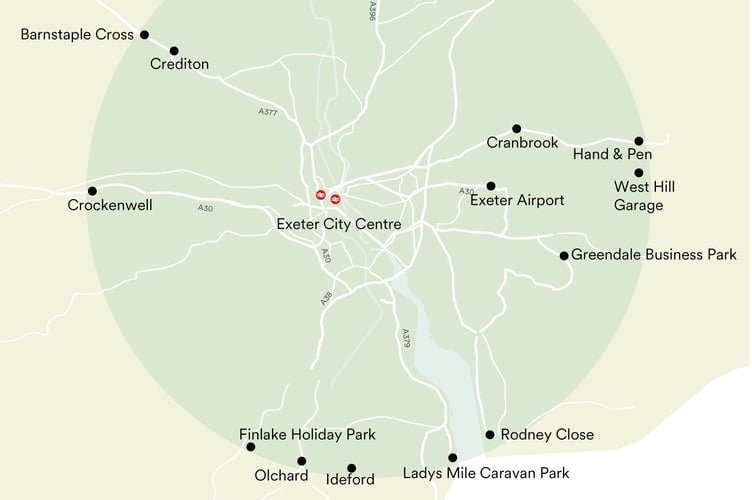 Stagecoach buses Greater Exeter zone. 