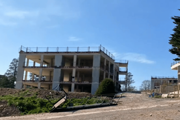 Half-built apartments at the Stoodley Knowle site in Torquay