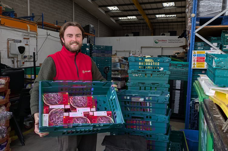 Jake from Foodsave collecting produce from FareShare South West.