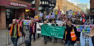 Anti-migrant protestors far outnumbered by Exeter counter protestors
