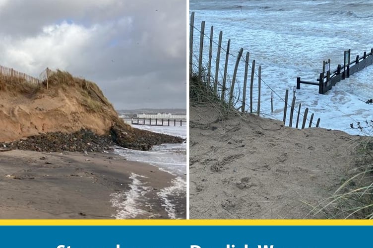 Teignbridge Council warning at Dawlish Warren. 