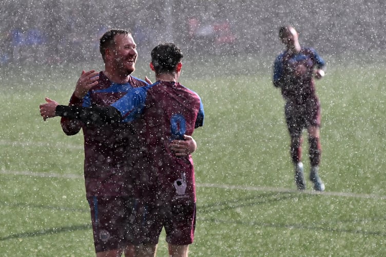 South Devon Football League Division 2. Match action from Paignton Saints 2nds versus Paignton Villa 2nds in one of the handful of games that took place on Saturday. Villa took the win by 4 goals to 3.