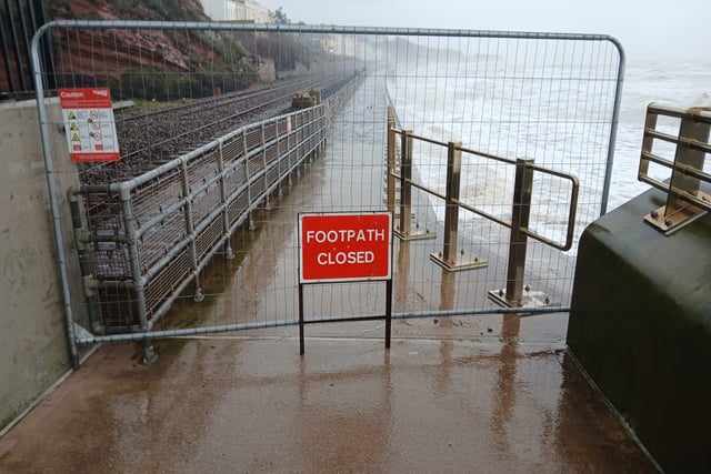 Dawlish footpath closed for repairs after storm