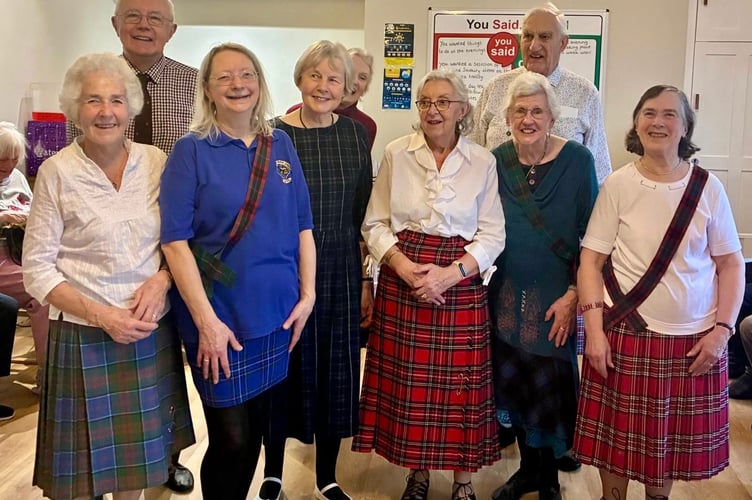 Residents at Mulberry House Residential Home in Bovey Tracey celebrate Burns Night. photo contributed