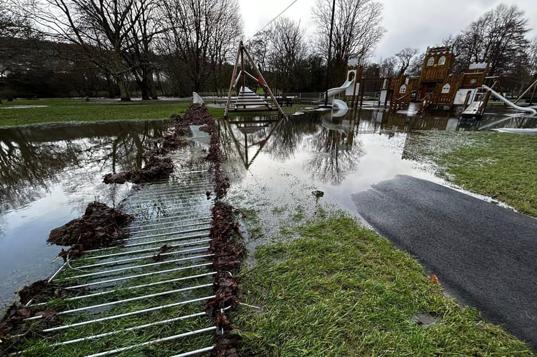 Fencing has been installed at Mill Marsh Park play area. Photo Bovey Tracey Town Council 