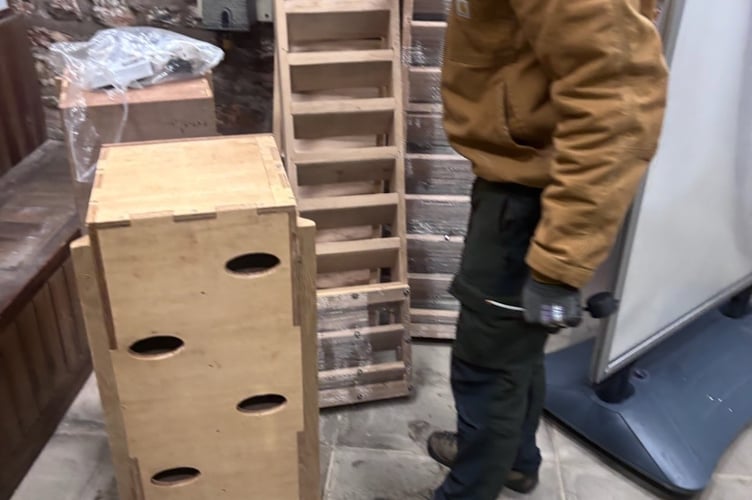 The swift boxes being installed at Newton Abbot. Photo submittted Newton Abbot Town Council 