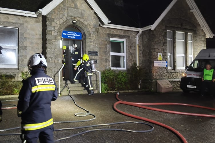 Firefighters training at the former Moretonhampstead Hospital. Photo Newton Abbott Fire Station 