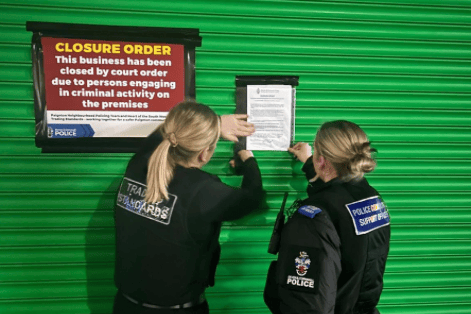 Officers shut down a shop in Paignton's Hyde Road