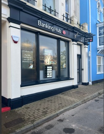 The new permanent Banking Hub at Brunswick Place, Dawlish. Photo Dawlish Town Council 