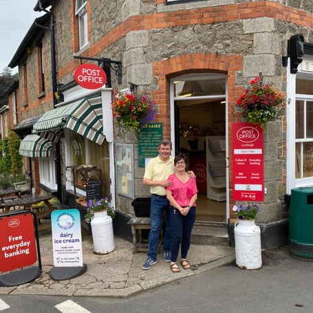 Dean and Shirley Wenham at Lustleigh Post Office. Photo supplied 