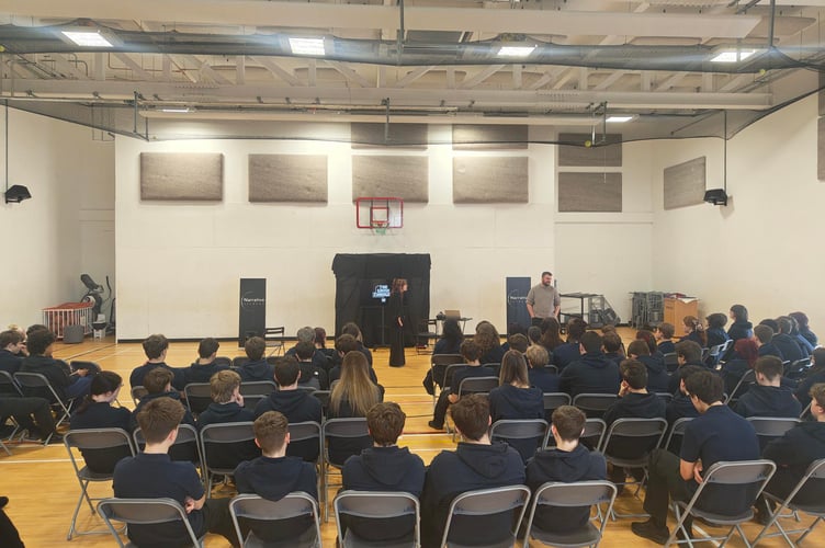 Performers from Narrative Alchemy at South Devon UTC. Photo contributed