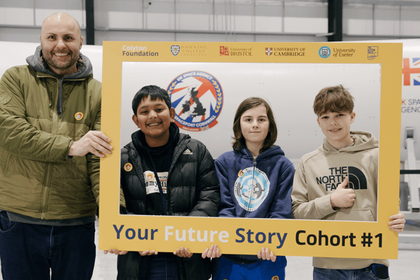 A first cohort of year 7 students from Teign School taking part in the Your Future Story initiative.