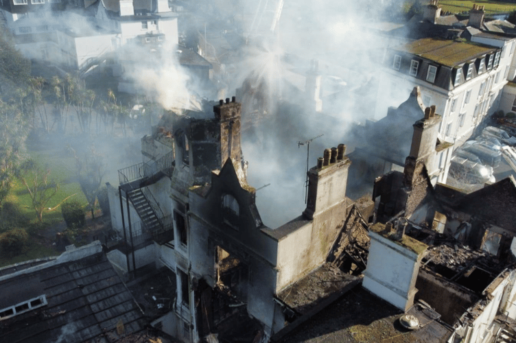 Fire at former Sherwood Hotel in Torquay 