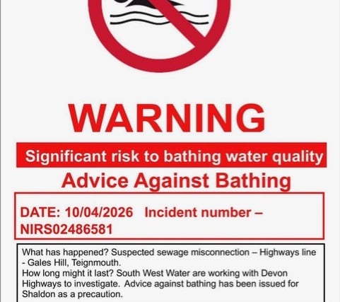 Sewage leak warning affecting Shaldon beach 