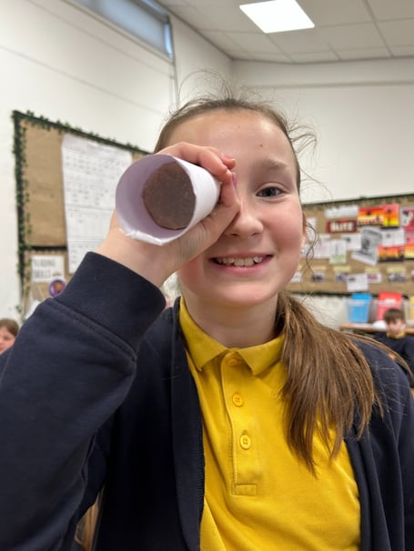 A pupil at Bradley Barton Primary School learns about eyesight. Photo contributed