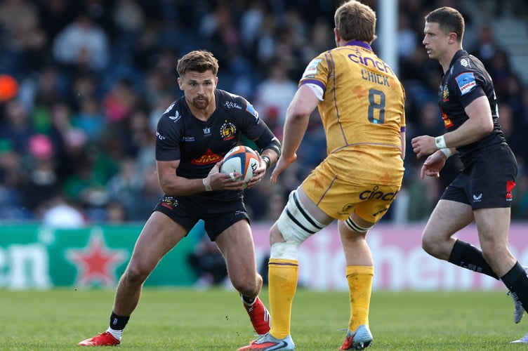 Exeter Chiefs centre Henry Slade in match action against Northampton Saints at Sandy Park (Picture: Exeter Chiefs)